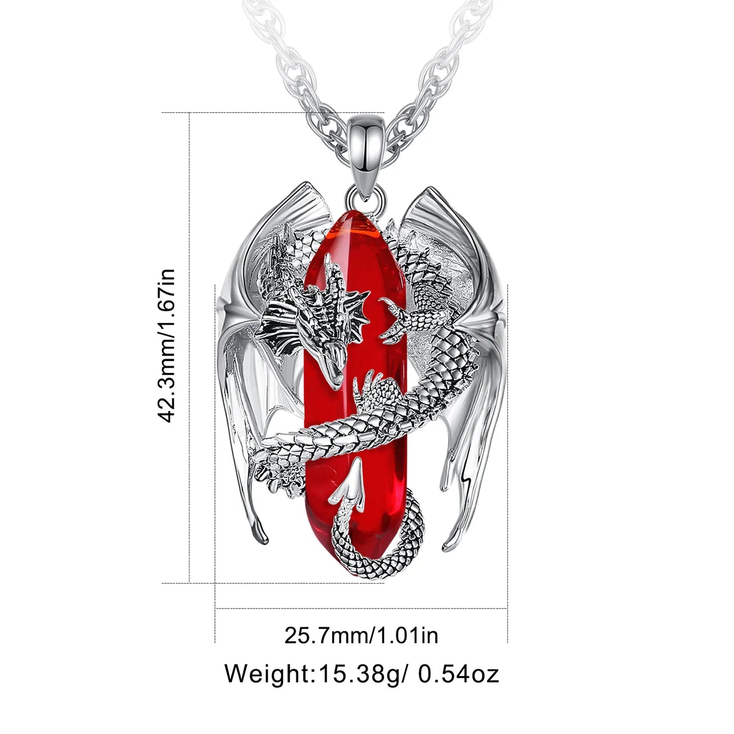 Eudora Dragon Twining Sechseckige Natürliche Karneol Prismatische Halskette Punk Heilstein Anhänger Edlen Schmuck für Frauen Mann Geschenk