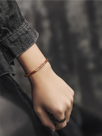 Handgefertigtes Armband aus reinem Kupfer, Kunsthandwerk, alter Manschettenarmreif, rustikaler Punk, Unisex, Wikinger-Schmuck, Straße, rotes Metall