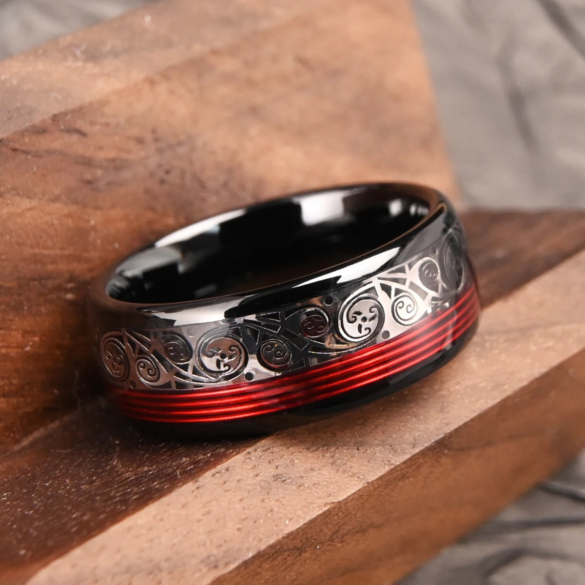 Schwarzer 8 mm Wolframcarbid-Ring für Herren, Ringe, Bague Homme, Pareja de Sundae, Modeschmuck, Eheringe, Verlobungsringe