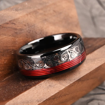Schwarzer 8 mm Wolframcarbid-Ring für Herren, Ringe, Bague Homme, Pareja de Sundae, Modeschmuck, Eheringe, Verlobungsringe