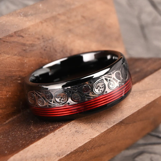 Schwarzer 8 mm Wolframcarbid-Ring für Herren, Ringe, Bague Homme, Pareja de Sundae, Modeschmuck, Eheringe, Verlobungsringe