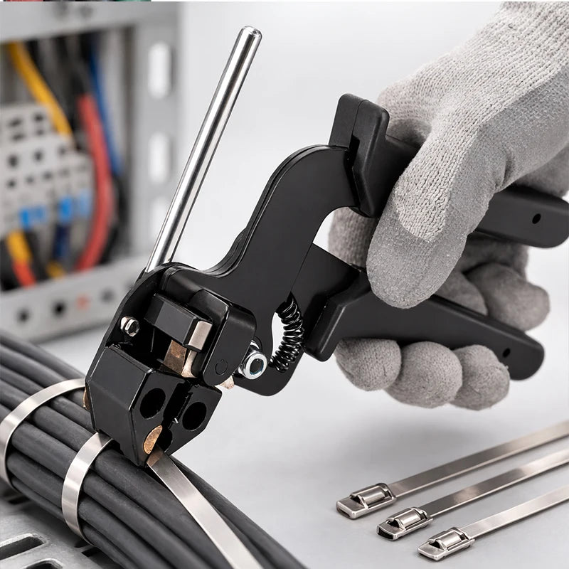 Edelstahl-Kabelbinderzange Automatisches Spannwerkzeug Kabelbinderpistole Edelstahl-Handspannwerkzeug zum Schneiden und Wickeln von Befestigungsriemen