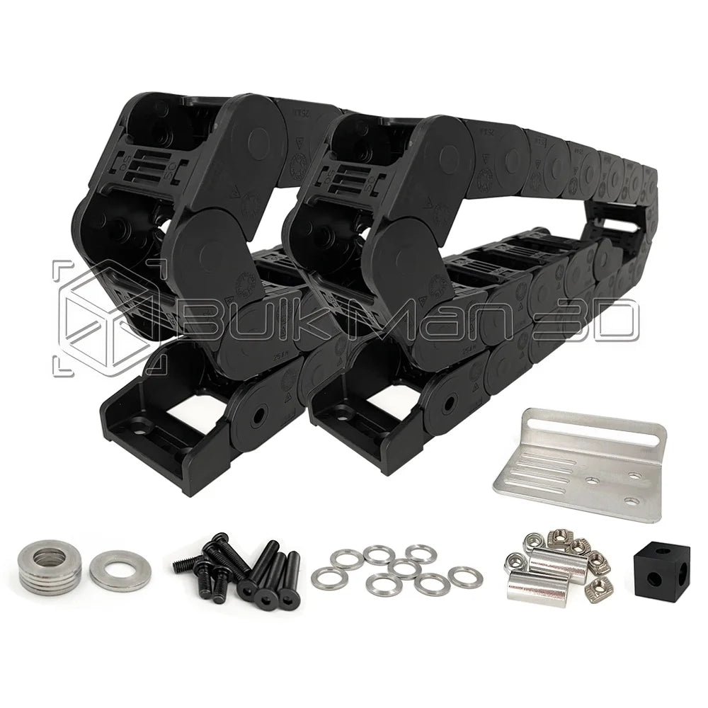 BulkMan3D QS25x50 R40 Kabelschleppketten-Set, nicht öffnende Kunststoff-Schleppleitung, Kabelträger für Ultimate Bee CNC-Maschine
