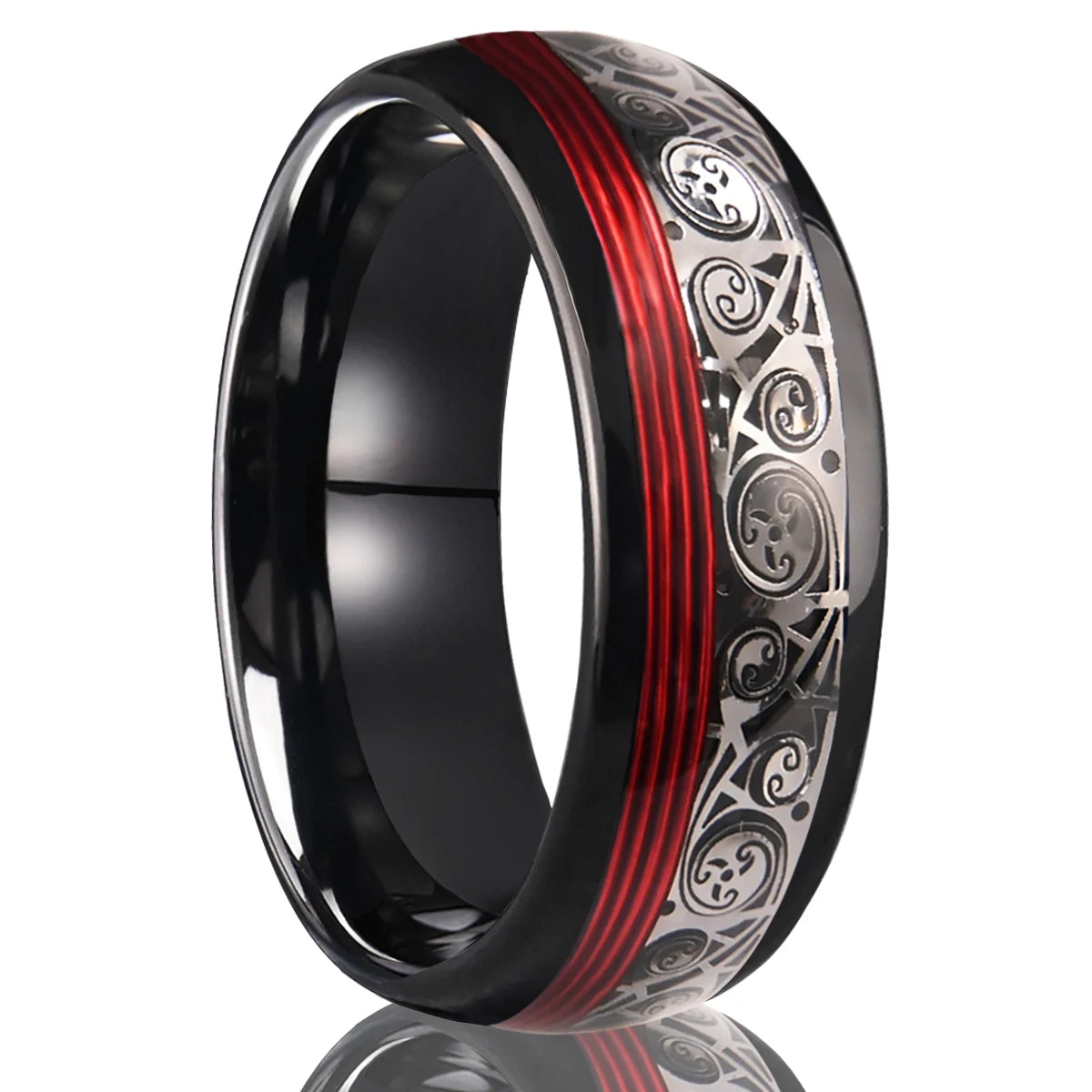 Schwarzer 8 mm Wolframcarbid-Ring für Herren, Ringe, Bague Homme, Pareja de Sundae, Modeschmuck, Eheringe, Verlobungsringe