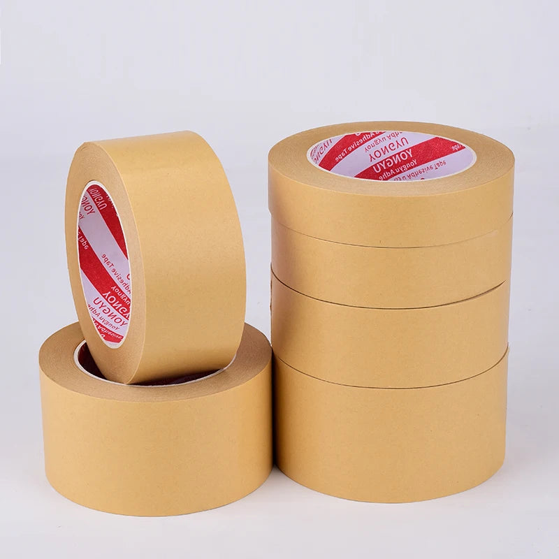 Hochwertiges Kraftpapierband – selbstklebend, 50 m, starke Verklebung, biologisch abbaubares Verpackungsband für den täglichen Gebrauch im Büro, braun
