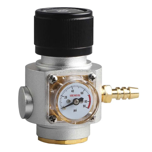 MUGLIO Soda Water Co2-Ladegerät-Set, Mini-Regler mit Widerhakenanschluss, europäischer Standard T21 x 4 Farbkugel-Adapter 0–90 psi