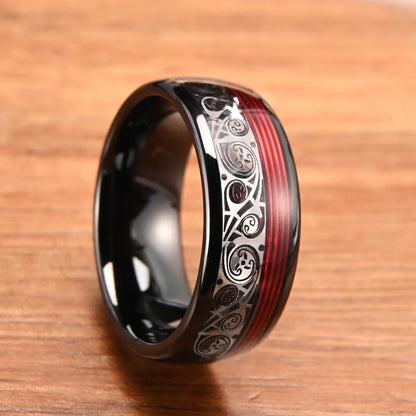 Schwarzer 8 mm Wolframcarbid-Ring für Herren, Ringe, Bague Homme, Pareja de Sundae, Modeschmuck, Eheringe, Verlobungsringe