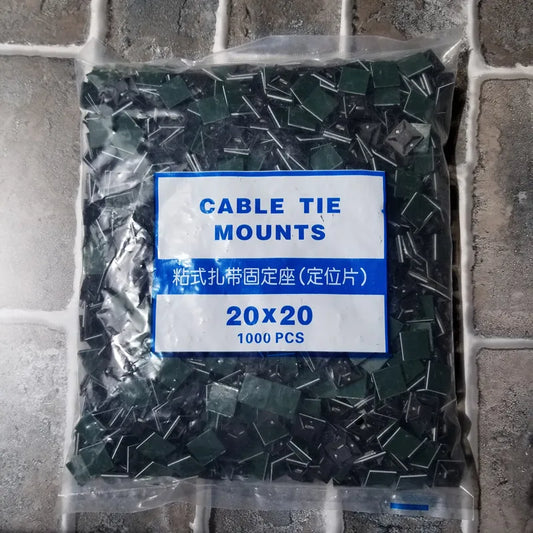 Kabelbinder 250/500/1000 Stück Kabelbasis Schwarz und Weiß Kfz-Kabel Selbstklebende Halterung Kabelbinderhalter Basis