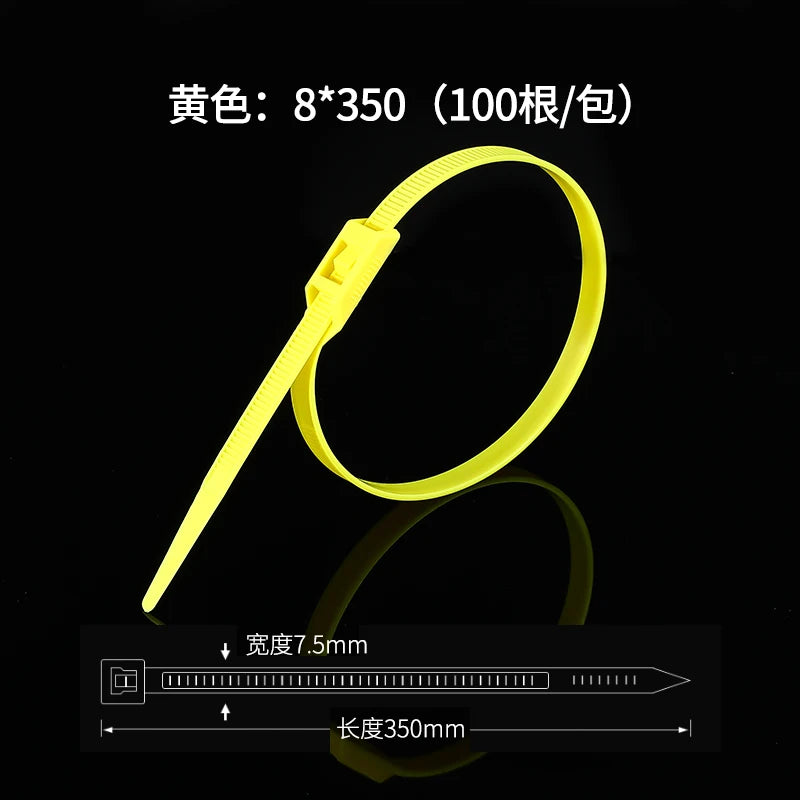100 Pcs von Self-locking Kunststoff Nylon Krawatte Farbe 8*350 Kabelbinder Befestigungs Ring Kabelbinder Nylon kabel Krawatte kinder paradies