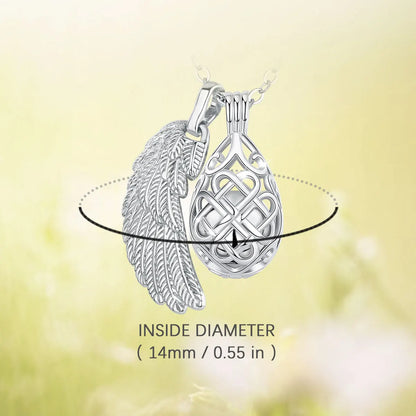 EUDORA Urne Feuerbestattung Anhänger 14mm Celtic Festival Käfig Stift Medaillon Asche Halter Andenken Kapsel Halskette Hohl Ball DIY Schmu