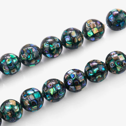 5 stücke Luxus Natürliche Abalone Sea Shell Puzzle Runde Perlen Aurora Paua DIY Handgemachte Neckalce Ohrring Armband Schmuck Finden
