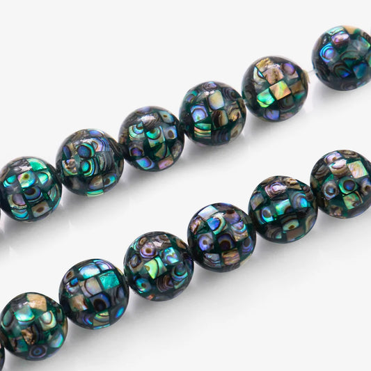 5 stücke Luxus Natürliche Abalone Sea Shell Puzzle Runde Perlen Aurora Paua DIY Handgemachte Neckalce Ohrring Armband Schmuck Finden