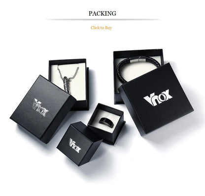 Vnox Wikinger-Halsketten mit keltischem Knoten für Herren, Edelstahl, Dreifachknoten-Anhänger, lässiger Herrenschmuck mit 61 cm Box-Kette