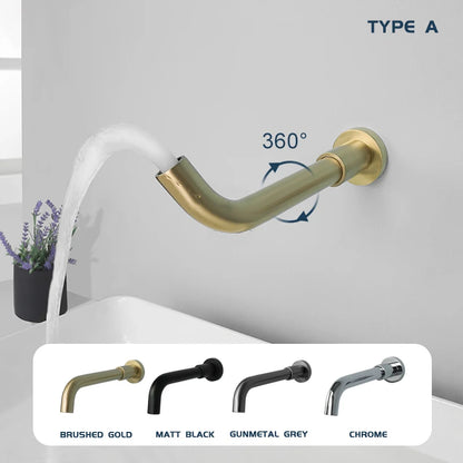 Messing Gold Chrom Schwarz Grau Auslauf Bad Mischer Waschbecken Wasserhahn Becken Eitelkeit Wasser Armaturen 150/200/250 MM Wasserhahn Ersatz Ausläufe