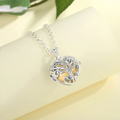 EUDORA 18mm Urne Feuerbestattung Baum des Lebens Käfig Medaillon Asche Halter Andenken Kapsel Halskette Anhänger DIY Gedenken Schmuck für geschenk