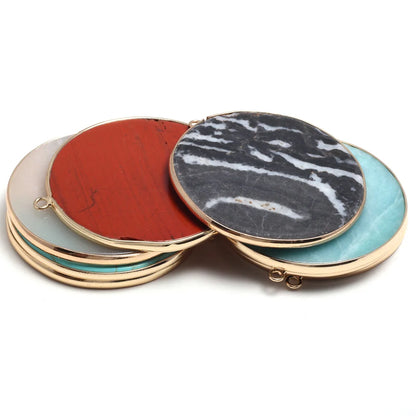 Natürliche Stein Achate Anhänger Disc Form Quarz Kristall Charms Anhänger Für DIY Schmuck Machen Halskette Zubehör Größe 50x55mm