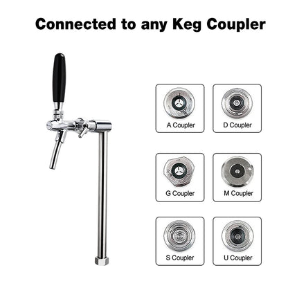 Vertikaler Bierhahn-Stangenfass-Kupplungs adapter mit verstellbarem Bierhahn, einfacher Bierturm mit G5/8-Gewinde für Ballschloss-Fass party