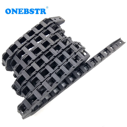 YCHEN 1 Meter 5 x 5 mm Schleppkette, Drahtträger, Kabelhalter, Miniatur-Brückentyp, nicht öffnend, mit Endanschlüssen, Nylon-Schleppleine