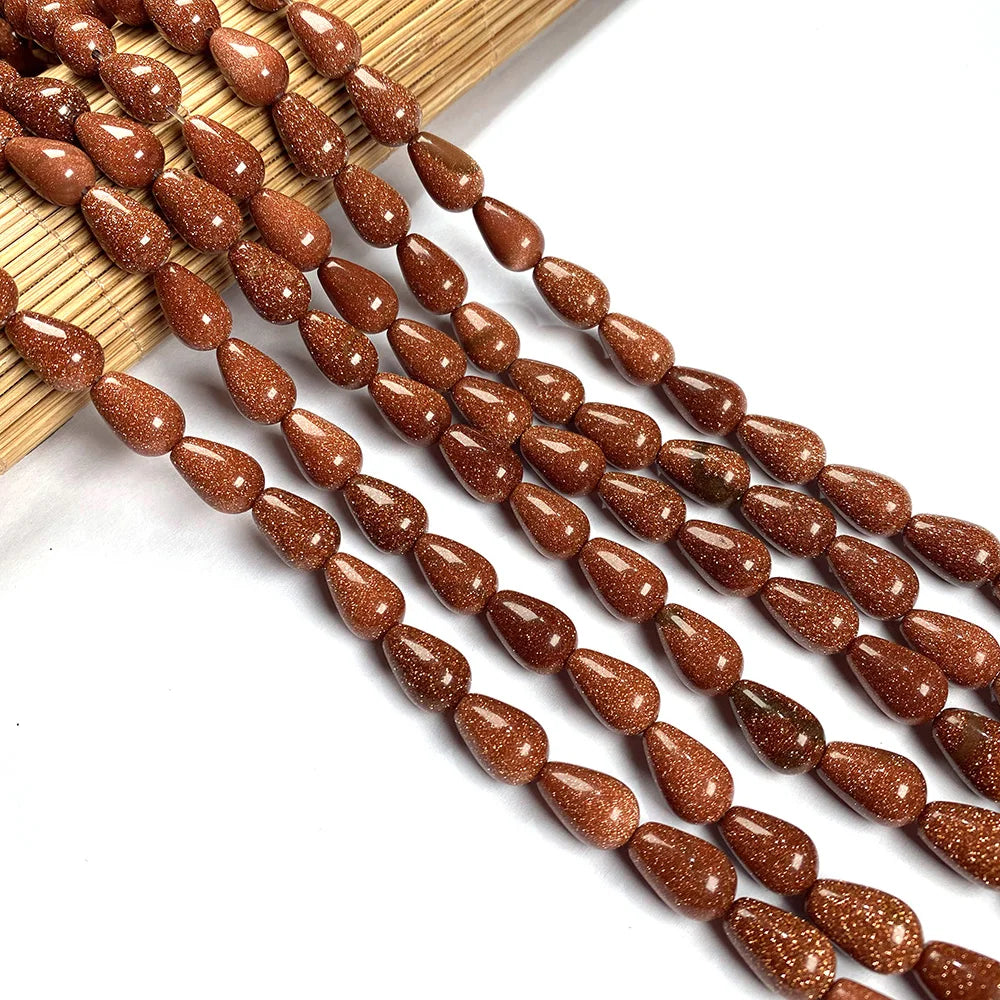 33 teile/los Natürliche Achate Perlen Runde Wasser Tropfen Form Lose Perlen für Die DIY Halskette Armbänder Länge 40cm Größe 8x12mm