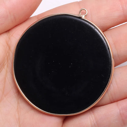 Natürliche Stein Achate Anhänger Disc Form Quarz Kristall Charms Anhänger Für DIY Schmuck Machen Halskette Zubehör Größe 50x55mm