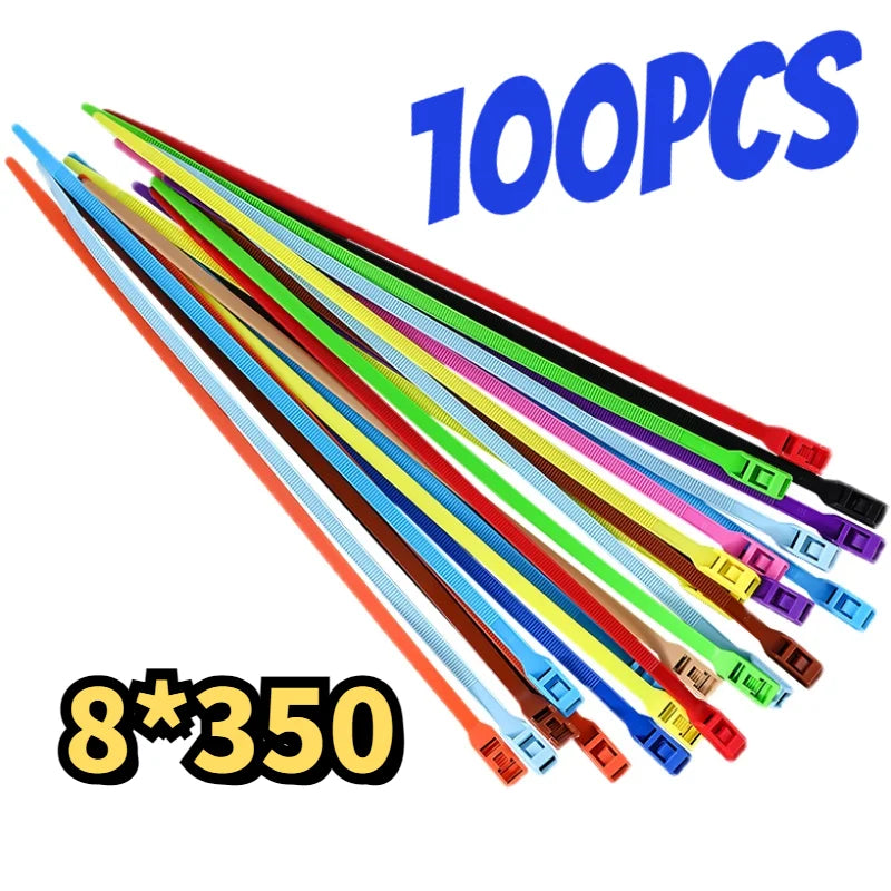 100 Pcs von Self-locking Kunststoff Nylon Krawatte Farbe 8*350 Kabelbinder Befestigungs Ring Kabelbinder Nylon kabel Krawatte kinder paradies
