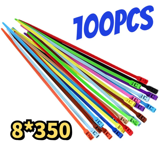100 Pcs von Self-locking Kunststoff Nylon Krawatte Farbe 8*350 Kabelbinder Befestigungs Ring Kabelbinder Nylon kabel Krawatte kinder paradies