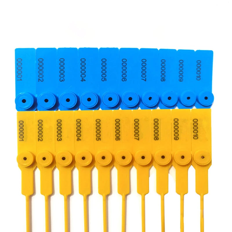 100 Stück Anti-Diebstahl-Behälter-Dichtungsschloss, Einweg-Kunststoffdichtungen, selbstsichernde Nylon-Kabelbinder, es kann individuell angepasst werden, Logo 28 cm