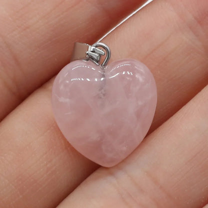 Heißer Verkauf Mode Natürliche Herz-förmigen Halb-wertvolle Rose Quarz Stein Anhänger Charme für Schmuck Machen DIY Halskette 16x16mm 1PC