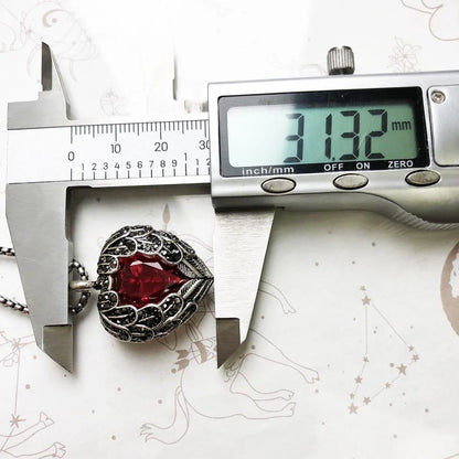 Anhänger Halskette Rot Winged Herz Marke Link Kette Mode Schmuck Europa Stil 925 Stering Silber Geschenk Für Frauen