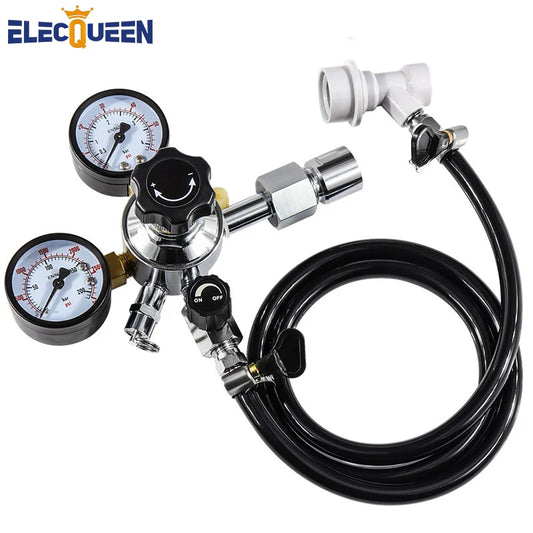 Home Brew Beer Gasleitungsbaugruppe, 5/16 Zoll PVC-Gaskohlisationsschlauch, W21,8 CO2-Regler mit Konvertierungsadapter für CO2-Gasflaschen