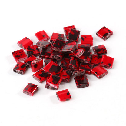 Zwei Löcher Perlen Taidian Seedbeads für Schmuck Machen DIY Armbänder Zubehör Sommer Strand Schmuck 5x5x2mm 50 teile/los