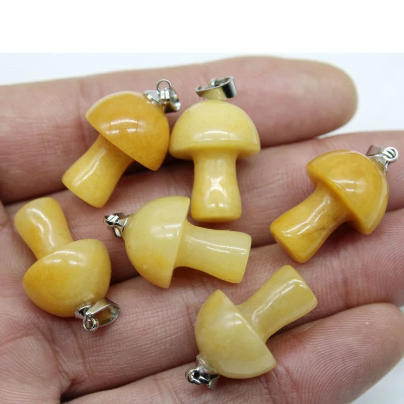 15 stücke Natürliche Stein Anhänger Quarz Kristall Amethyst Achate Aventurin Pilz Stein Anhänger für DIY Machen Zubehör
