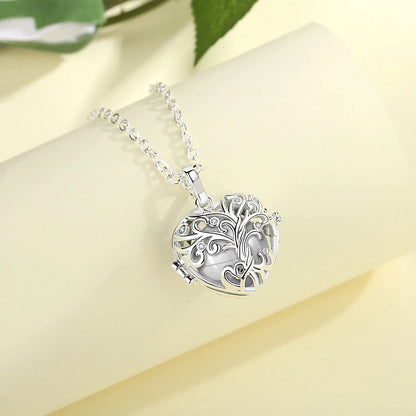 EUDORA 18mm Urne Feuerbestattung Baum des Lebens Käfig Medaillon Asche Halter Andenken Kapsel Halskette Anhänger DIY Gedenken Schmuck für geschenk