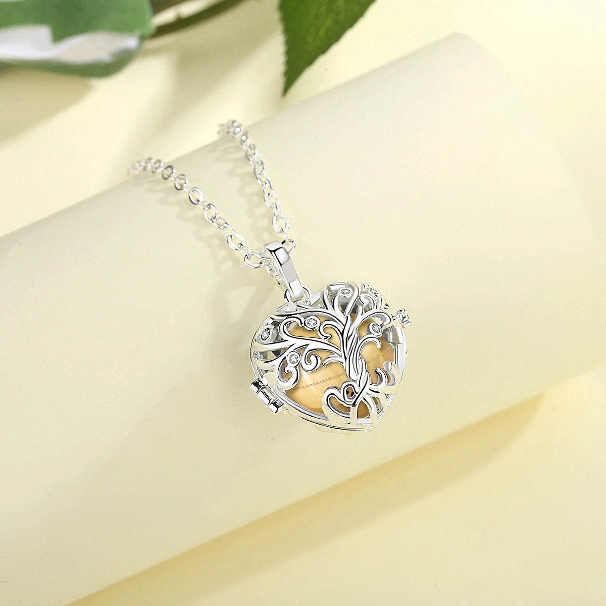 EUDORA 18mm Urne Feuerbestattung Baum des Lebens Käfig Medaillon Asche Halter Andenken Kapsel Halskette Anhänger DIY Gedenken Schmuck für geschenk