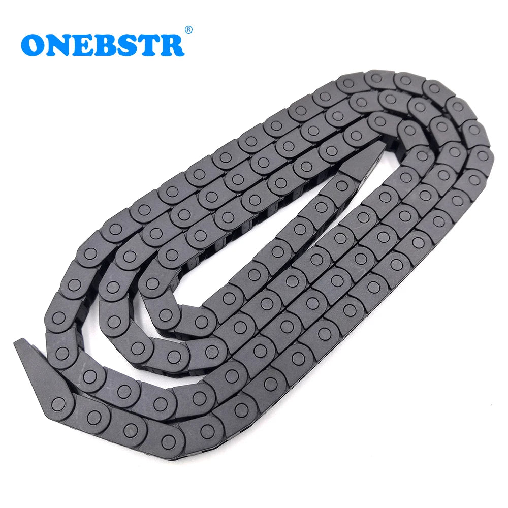 YCHEN 1 Meter 5 x 5 mm Schleppkette, Drahtträger, Kabelhalter, Miniatur-Brückentyp, nicht öffnend, mit Endanschlüssen, Nylon-Schleppleine