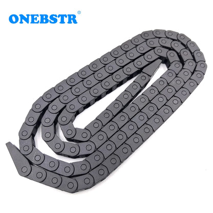 YCHEN 1 Meter 5 x 5 mm Schleppkette, Drahtträger, Kabelhalter, Miniatur-Brückentyp, nicht öffnend, mit Endanschlüssen, Nylon-Schleppleine
