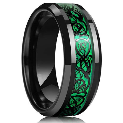 Moderne 8mm Schwarz Titan stahl Ringe für Männer Frauen Nut Facetten Edelstahl Männer Ring Hochzeit Band schmuck Großhandel