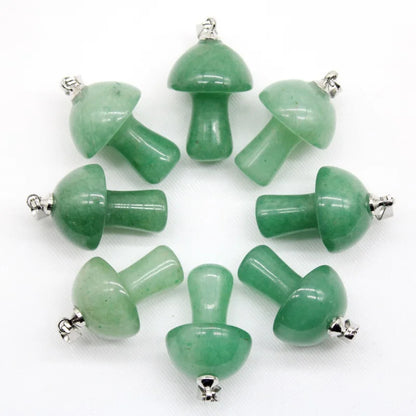 15 stücke Natürliche Stein Anhänger Quarz Kristall Amethyst Achate Aventurin Pilz Stein Anhänger für DIY Machen Zubehör