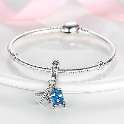 Echtes 925 Sterling Silber Buch Und Kaffeetasse Charms Fit Original Pand 3mm Armband Anhänger Perlen Frauen Edlen schmuck
