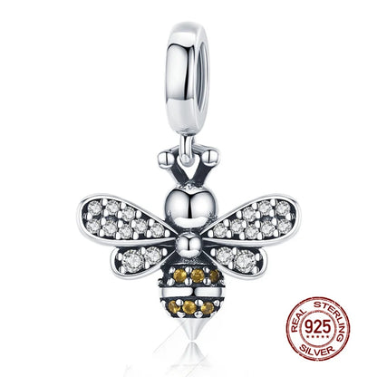 WOSTU Echt 925 Sterling Silber Herz Perlen Blume Retro Muster Charms Anhänger Fit Original DIY Armband Halskette Silber Schmuck