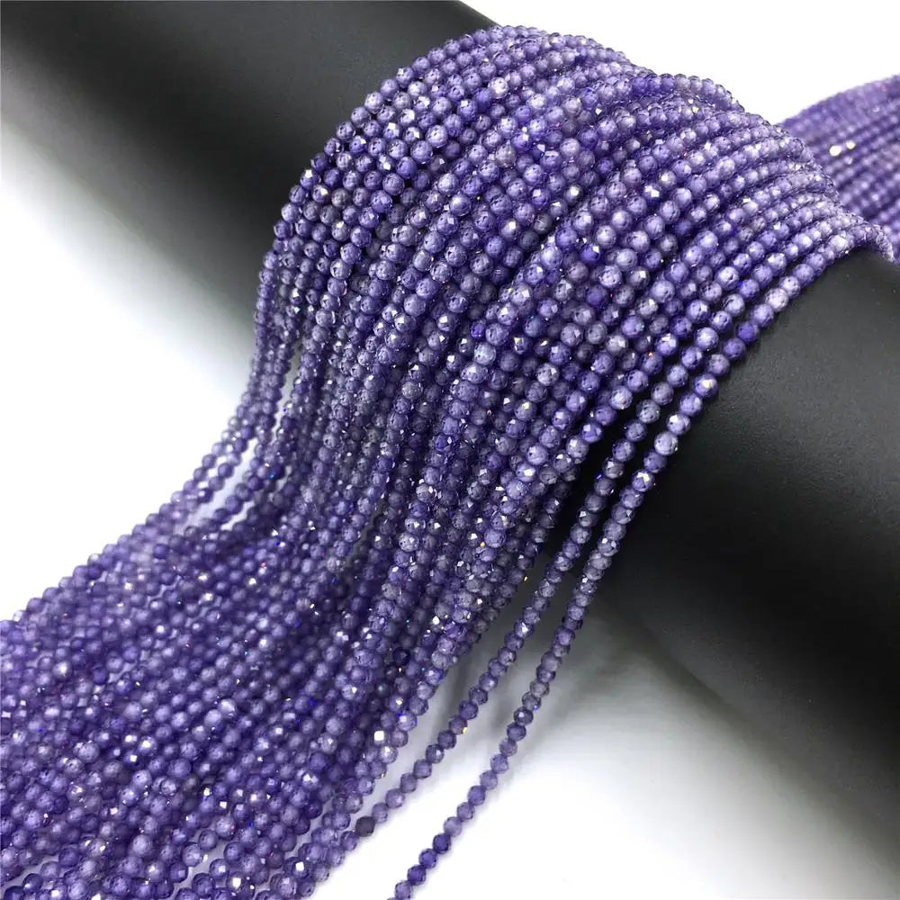 Natürliche Zirkonperlen 2, 3, 4 mm winziger Stein, lose Distanzperlen für Halskette, Armbänder, Zubehör, Schmuckherstellung, 39,9 cm Strang