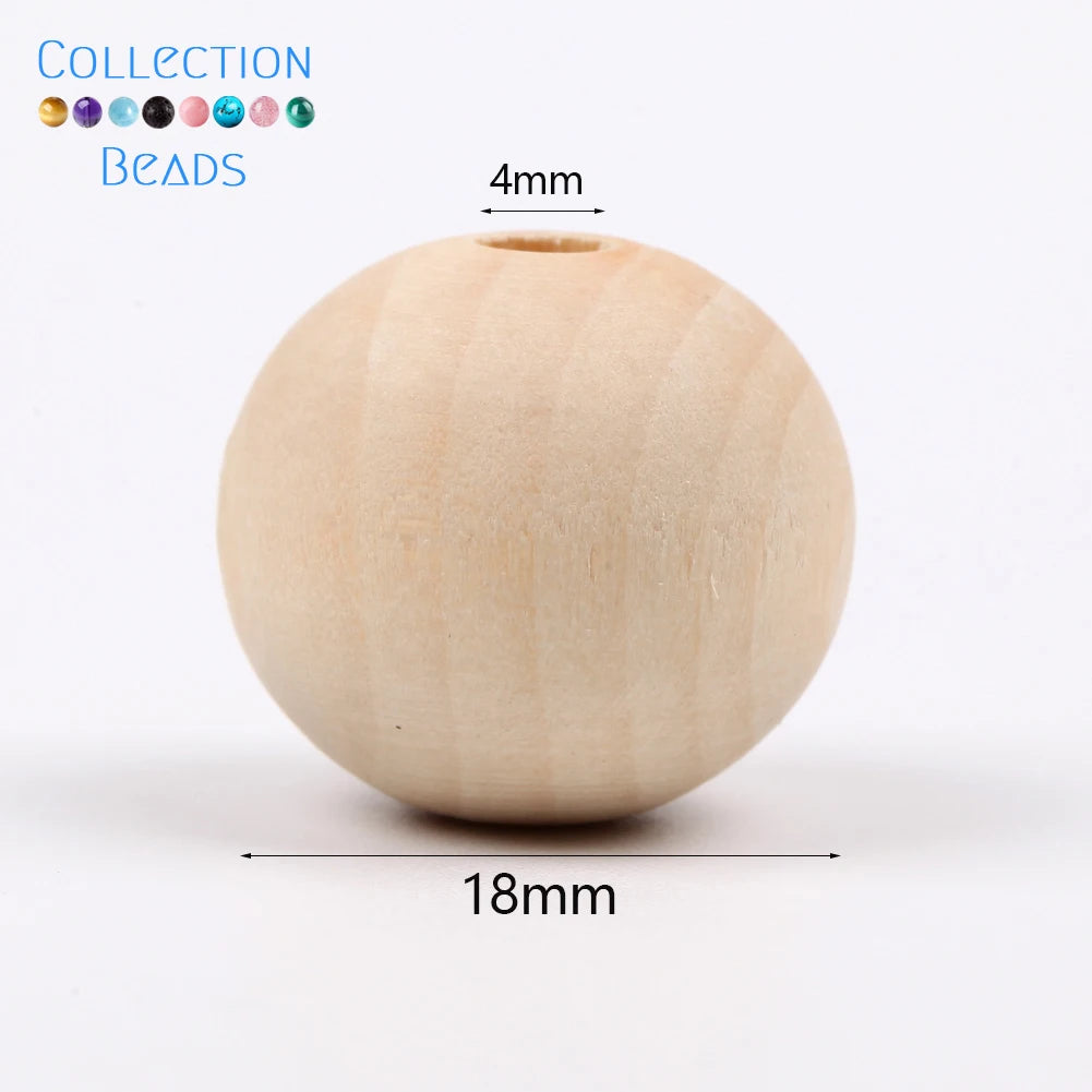 4-50mm 1-1000 Stück natürliche Holzperlen runde Abstandshalter Holzperle bleifreie Kugeln Charms DIY für Schmuckherstellung handgefertigte Accessoires