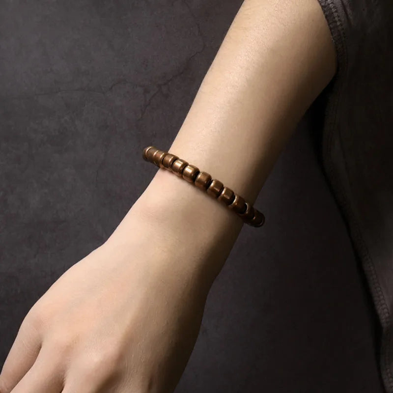 Handgefertigtes Armband aus gehämmertem reinem Kupfer, Vintage-Armband, künstlich, oxidiert, Street-Rock-Stil, Metall, Unisex-Schmuck für Männer und Frauen