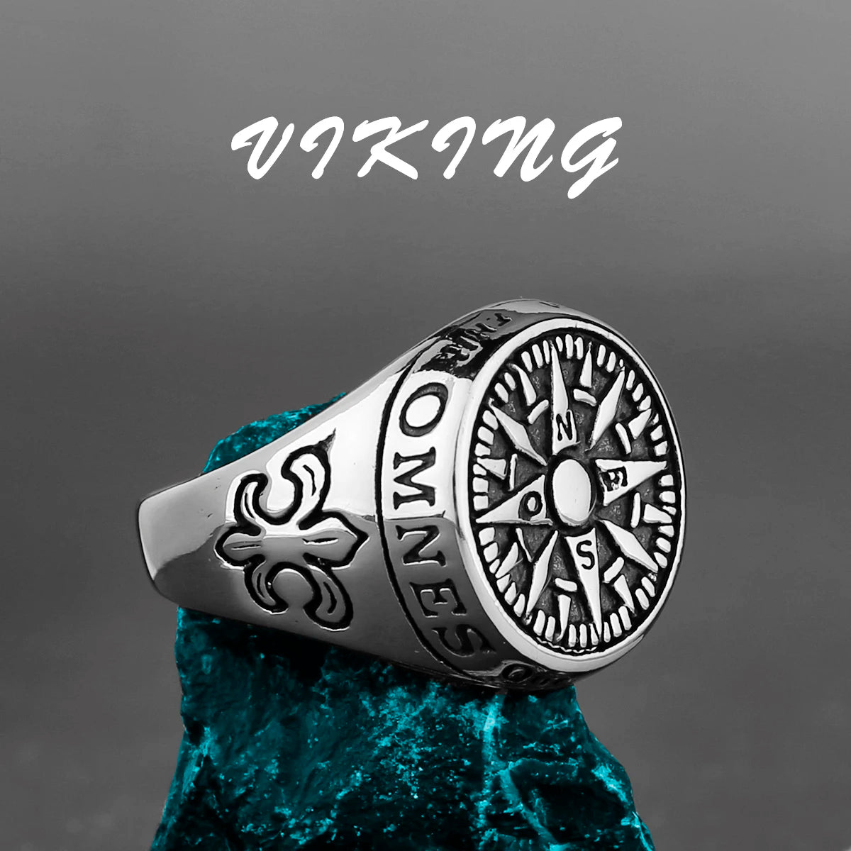 Nordic Viking Edelstahl Ring Anker Kompass Baum des Lebens Viking Rune Wolf Männer und Frauen Ring Schmuck Fabrik Großhandel
