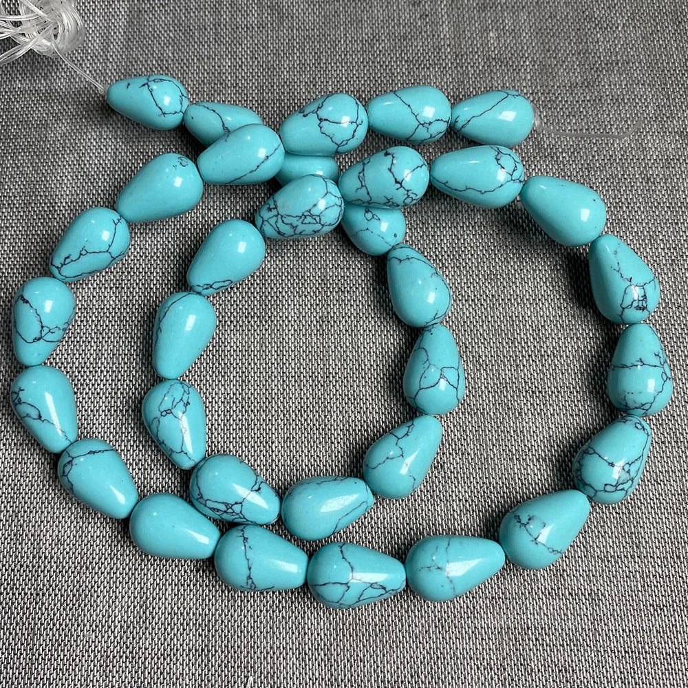 33 teile/los Natürliche Achate Perlen Runde Wasser Tropfen Form Lose Perlen für Die DIY Halskette Armbänder Länge 40cm Größe 8x12mm