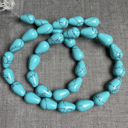 33 teile/los Natürliche Achate Perlen Runde Wasser Tropfen Form Lose Perlen für Die DIY Halskette Armbänder Länge 40cm Größe 8x12mm