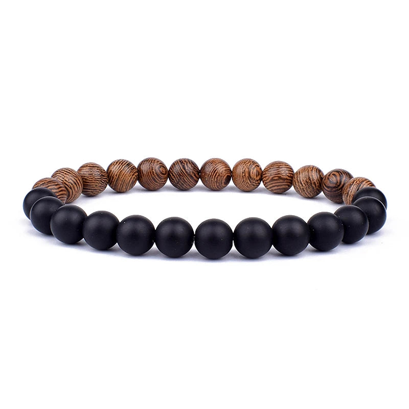 Vulkanstein-Armband für Männer, Lava-Holz, 8 mm Perlen, Armband, tibetischer Buddha, Handgelenkkette, Damen- und Herrenschmuck, Geschenk, neue Armbänder