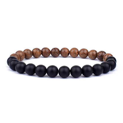 Vulkanstein-Armband für Männer, Lava-Holz, 8 mm Perlen, Armband, tibetischer Buddha, Handgelenkkette, Damen- und Herrenschmuck, Geschenk, neue Armbänder