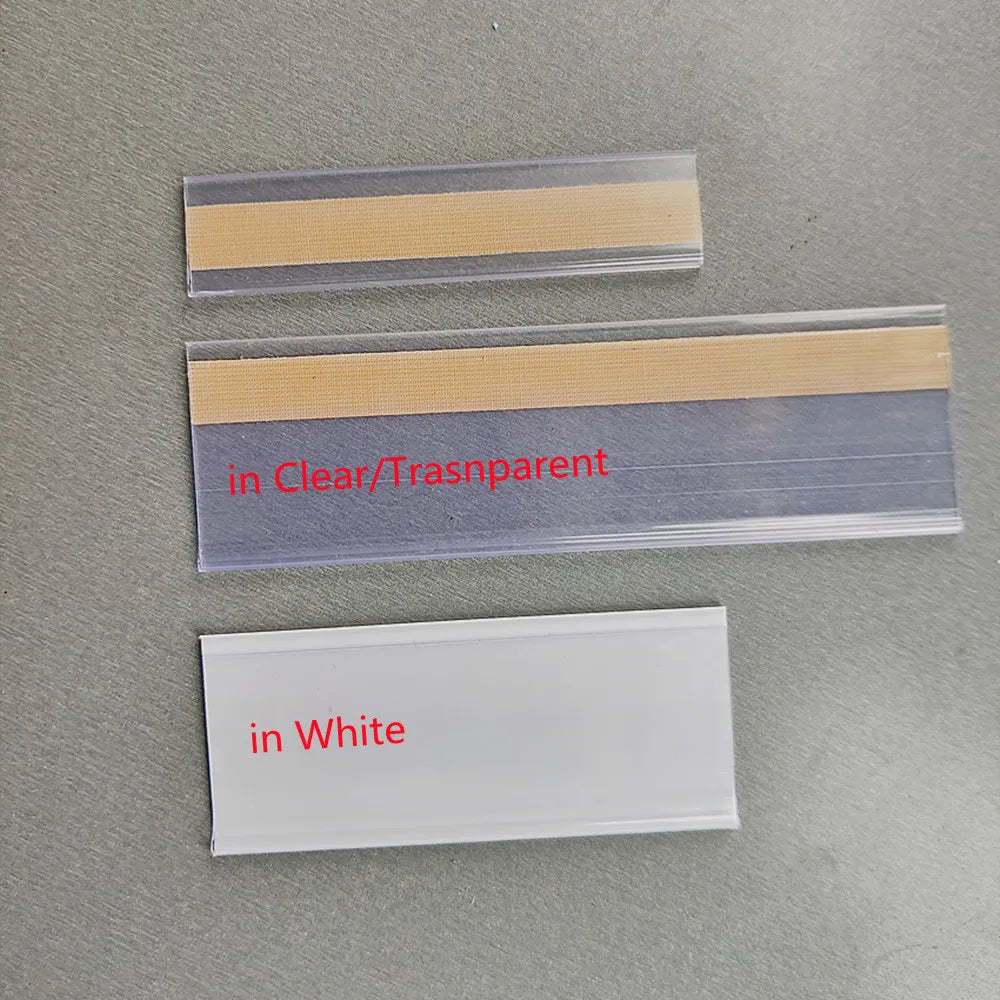 H4cm Lange Kunststoff-PVC-Regal-Datenstreifen, Preiskartenhalter, Klebeband, Warenbeschriftungsschild, Etikettenanzeige, 1 Packung