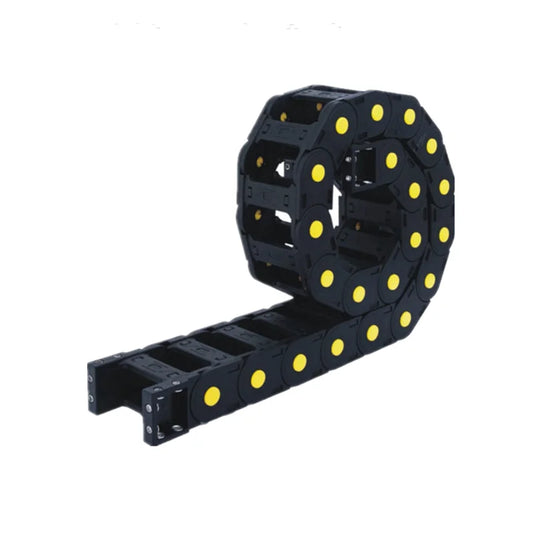 1 Stück 1 m Länge, schwarze Kunststoff-Übertragungskette, 25 Zähne, Schleppleine, Nylon-Kabel, Schleppkette, Drahtträger für CNC-Fräser